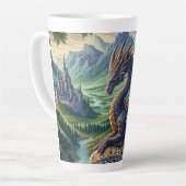 中世カラフルドラゴン城 カフェラテマグ (左アングル)