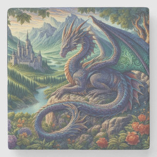 中世カラフルドラゴン城 ストーンコースター