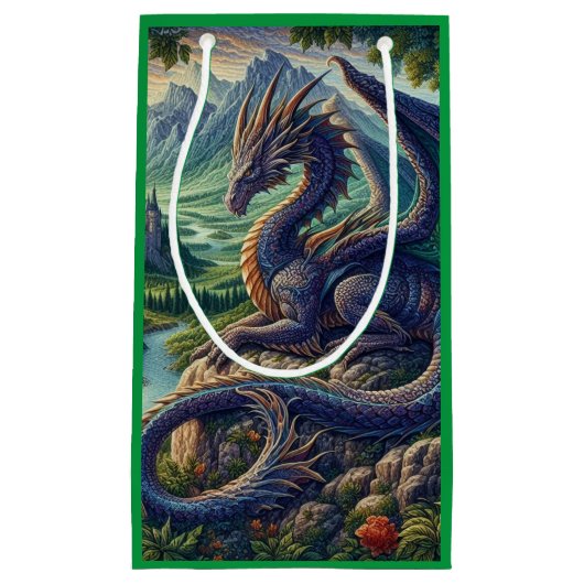 中世カラフルドラゴン城 スモールペーパーバッグ (正面)