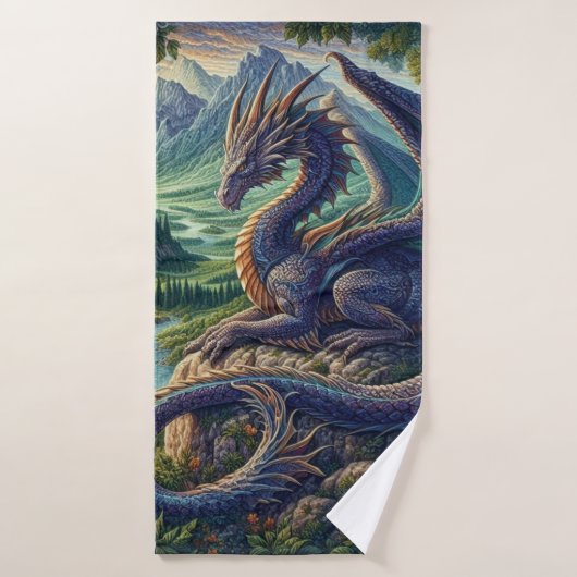 中世カラフルドラゴン城 バスタオル (バスタオル)