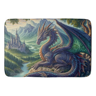中世カラフルドラゴン城 バスマット
