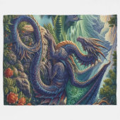 中世カラフルドラゴン城 フリースブランケット (正面(横))