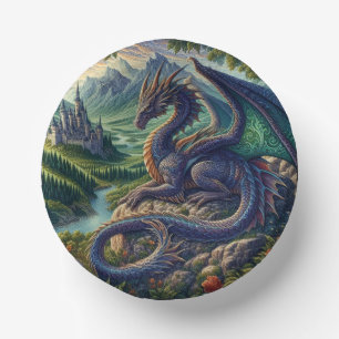 中世カラフルドラゴン城 ペーパーボウル