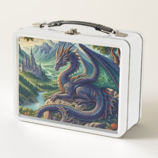 中世カラフルドラゴン城 メタルランチボックス