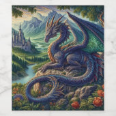 中世カラフルドラゴン城 ワインラベル (シングルラベル)