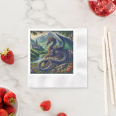 中世カラフルドラゴン城 縁ありカクテルナプキン (インサイチュ)