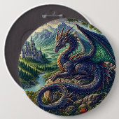 中世カラフルドラゴン城 缶バッジ (正面&裏面)