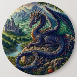 中世カラフルドラゴン城 缶バッジ