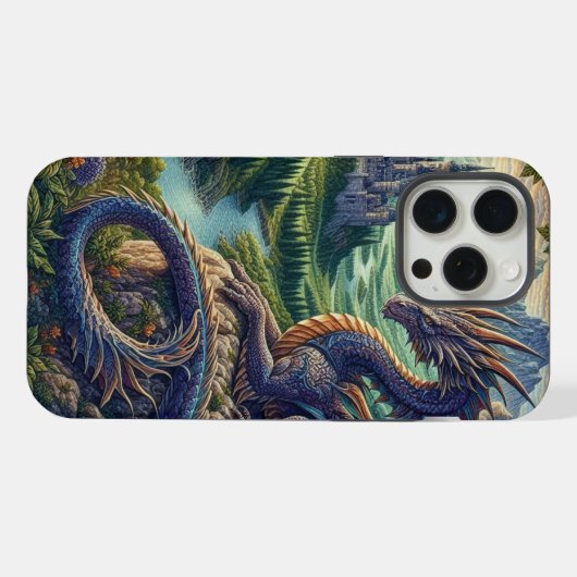 中世カラフルドラゴン城 iPhoneケース (裏面横)