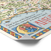 中世カリフォルニアの地図 ポスター (角)