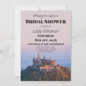 中世キャッスルファンタジーピンクブライダルシャワー 招待状 (正面)