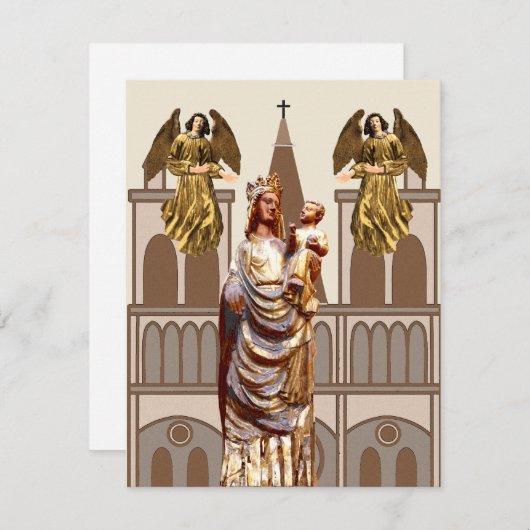 中世キリスト教のクリスマス シーズンカード (正面/裏面)