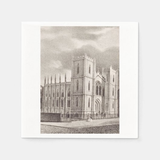 中世キリスト教会 スタンダードカクテルナプキン (正面)