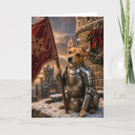 中世クリスマスの騎士 愛犬の鎧 クリスマスの飾り シーズンカード