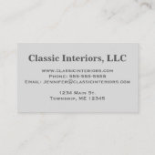 中世クロスダマスク – シルバーグレー/グレー 名刺 (裏面)