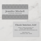 中世クロスダマスク – シルバーグレー/グレー 名刺 (正面/裏面)