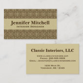 中世クロスダマスク – ダークブラウンとタン 名刺 (正面/裏面)