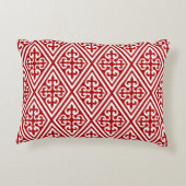 中世クロスダマスク – 深い 赤と白 アクセントクッション (裏面)