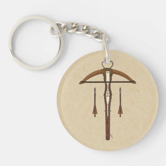 中世クロスボウ（ボルト付） キーホルダー (正面)