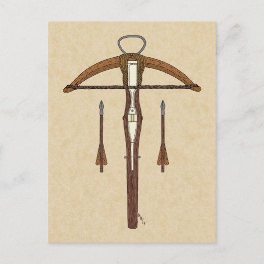 中世クロスボウ(ボルト付) ポストカード (正面)