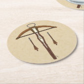 中世クロスボウ(ボルト付) ラウンドペーパーコースター (アングル)