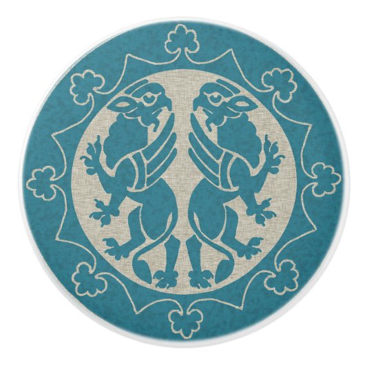 中世グリフィン セラミックノブ (正面)