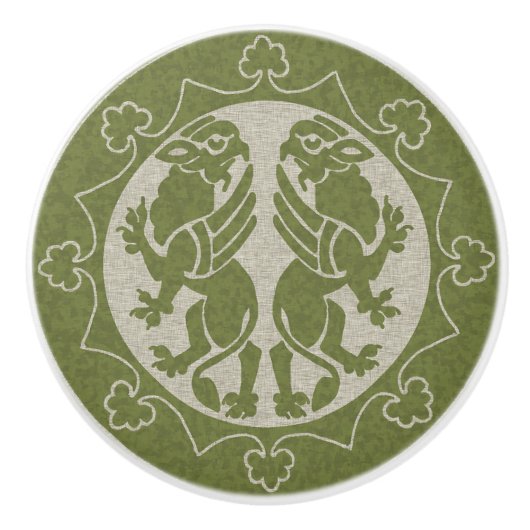 中世グリフィン セラミックノブ (正面)