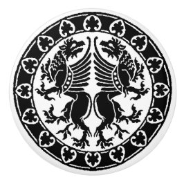 中世グリフィン セラミックノブ