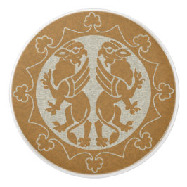 中世グリフィン セラミックノブ