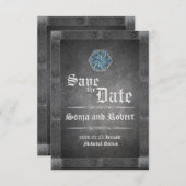 中世ケルト石結婚式招待状 セーブザデート (正面/裏面)
