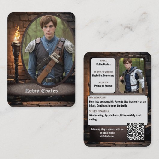 中世コスカードコスプレ取引カード | QRコード 名刺 (正面/裏面)