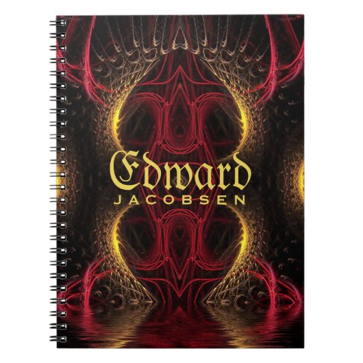 中世ゴールデンハートファンタジーフラクタル・アート ノートブック (正面)