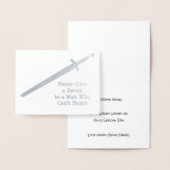 中世シルバーソード – カスタム引用文 – 男性テーマ 箔カード (ディスプレー)