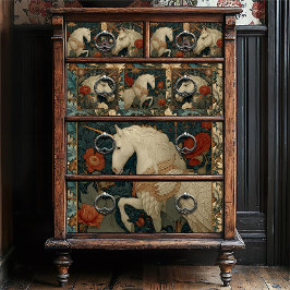 中世ジェイドフローラウィリアムモリススタイルユニコーン 薄葉紙