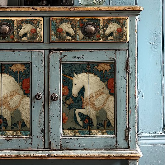 中世ジェイドフローラウィリアムモリススタイルユニコーン 薄葉紙