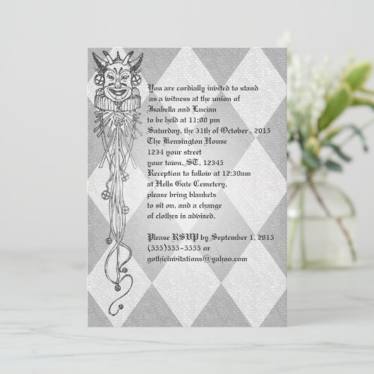 中世ジェスターダイヤモンド結婚ゴシック 招待状 (スタンド正面)