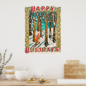 中世スキー冬ハッピーホリデー ポスター (キッチン)