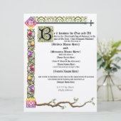 中世スクロール結婚式招待状 招待状 (スタンド正面)
