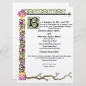 中世スクロール結婚式招待状 招待状 (正面/裏面)