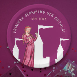 中世スタイリッシュダークガーリーピンクプリンセス城 ペーパープレート