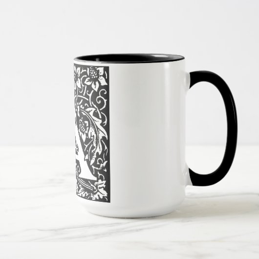 中世スタイルアルファベット文字A On Mug マグカップ (右)