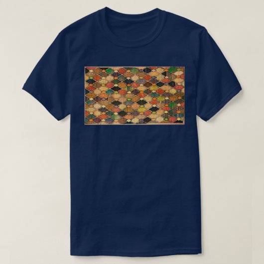 中世スタイルステンドグラス窓土色 Tシャツ (デザイン正面)