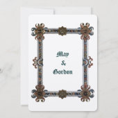 中世スタイル縁ど結婚の 招待状 (裏面)