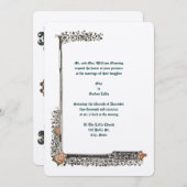 中世スタイル縁ど結婚の 招待状 (正面/裏面)