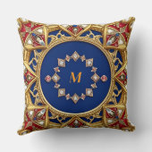 中世スタイル芸術的ゴールデンオーナメント クッション (裏面)