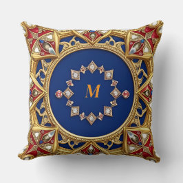 中世スタイル芸術的ゴールデンオーナメント クッション