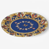 中世スタイル芸術的ゴールデンオーナメント ペーパープレート (アングル)