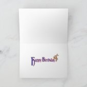 中世スタイル誕生日カードleopard & hares カード (内部)