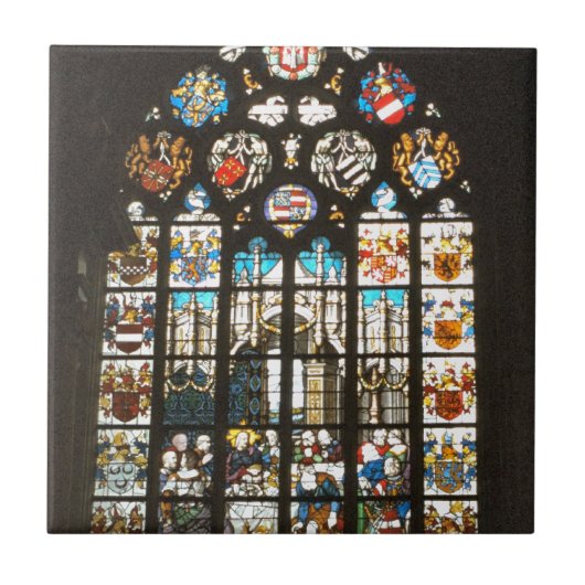 中世ステンドグラス窓、オランダ タイル (正面)