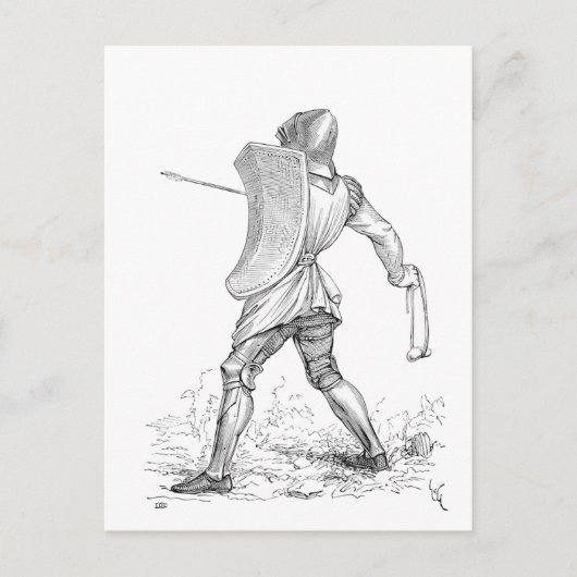 中世スリンガーカスティーリナイトアーマー ポストカード (正面)